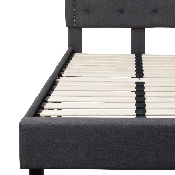 Brighton Twin Size Tufted Upholstered Platform Bed in Dark Gray Fabric, SL-BK4-T-DG-GG