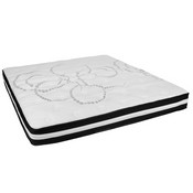 Brighton King Size Tufted Upholstered Platform Bed in Light Gray Fabric with 10 Inch CertiPUR-US Certified Pocket Spring Mattress, SL-BM10-12-GG