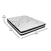 Brighton Queen Size Tufted Upholstered Platform Bed in Beige Fabric with 10 Inch CertiPUR-US Certified Pocket Spring Mattress, SL-BM10-3-GG