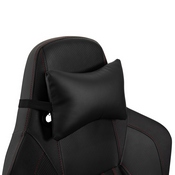 Falco Ergonomic High Back Adjustable Gaming Chair with 4D Armrests, Headrest Pillow, and Adjustable Lumbar Support, Black with Red Stitching, SY-088-RD-GG