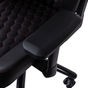 Falco Ergonomic High Back Adjustable Gaming Chair with 4D Armrests, Headrest Pillow, and Adjustable Lumbar Support, Black with Red Stitching, SY-088-RD-GG