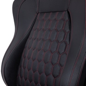 Falco Ergonomic High Back Adjustable Gaming Chair with 4D Armrests, Headrest Pillow, and Adjustable Lumbar Support, Black with Red Stitching, SY-088-RD-GG