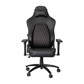 Falco Ergonomic High Back Adjustable Gaming Chair with 4D Armrests, Headrest Pillow, and Adjustable Lumbar Support, Black with Red Stitching, SY-088-RD-GG