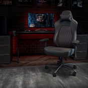 Falco Ergonomic High Back Adjustable Gaming Chair with 4D Armrests, Headrest Pillow, and Adjustable Lumbar Support, Black with Red Stitching, SY-088-RD-GG