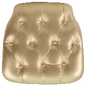 Hard Gold Tufted Vinyl Chiavari Chair Cushion, SZ-TUFT-GOLD-GG