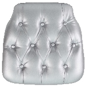 Hard Silver Tufted Vinyl Chiavari Chair Cushion, SZ-TUFT-SIL-GG