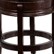 24'' High Backless Cappuccino Wood Counter Height Stool with Carved Apron and Black LeatherSoft Swivel Seat, TA-68824-CA-CTR-GG