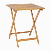 Martindale Solid Acacia Wood 24 Inch Square Portable Folding Patio Table with Slatted Top and X Shaped Frame in Natural, THB-T6060-NAT-GG