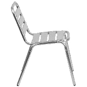 Commercial Aluminum Indoor-Outdoor Restaurant Stack Chair with Triple Slat Back, TLH-015-GG