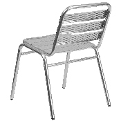 Commercial Aluminum Indoor-Outdoor Restaurant Stack Chair with Triple Slat Back, TLH-015-GG