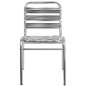 Commercial Aluminum Indoor-Outdoor Restaurant Stack Chair with Triple Slat Back, TLH-015-GG