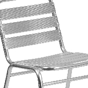 Commercial Aluminum Indoor-Outdoor Restaurant Stack Chair with Triple Slat Back, TLH-015-GG