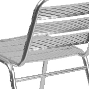 Commercial Aluminum Indoor-Outdoor Restaurant Stack Chair with Triple Slat Back, TLH-015-GG