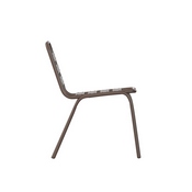 Lila Commercial Bronze Metal Indoor-Outdoor Restaurant Stack Chair with Metal Triple Slat Back, TLH-015C-BZ-GG