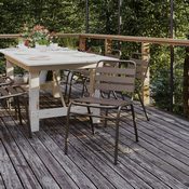 Lila Commercial Bronze Metal Indoor-Outdoor Restaurant Stack Chair with Metal Triple Slat Back, TLH-015C-BZ-GG