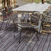 Lila Commercial Bronze Metal Indoor-Outdoor Restaurant Stack Chair with Metal Triple Slat Back, TLH-015C-BZ-GG