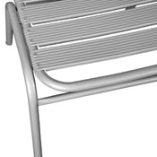 Lila Commercial Silver Metal Indoor-Outdoor Restaurant Stack Chair with Metal Triple Slat Back, TLH-015C-GG