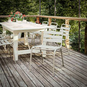 Lila Commercial Silver Metal Indoor-Outdoor Restaurant Stack Chair with Metal Triple Slat Back, TLH-015C-GG