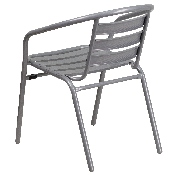 Silver Metal Restaurant Stack Chair with Aluminum Slats, TLH-017C-GG
