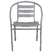 Silver Metal Restaurant Stack Chair with Aluminum Slats, TLH-017C-GG