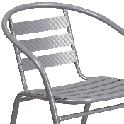 Silver Metal Restaurant Stack Chair with Aluminum Slats, TLH-017C-GG