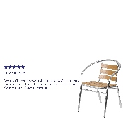 Commercial Aluminum Indoor-Outdoor Restaurant Stack Chair with Triple Slat Faux Teak Back, TLH-017W-GG
