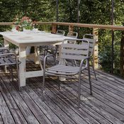 Lila Commercial Silver Metal Indoor-Outdoor Restaurant Stack Chair with Metal Triple Slat Back and Arms, TLH-018C-GG