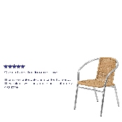 Commercial Aluminum and Beige Rattan Indoor-Outdoor Restaurant Stack Chair, TLH-020-BGE-GG