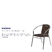Commercial Aluminum and Dark Brown Rattan Indoor-Outdoor Restaurant Stack Chair, TLH-020-GG