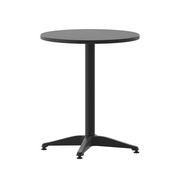 Mellie 23.5'' Black Round Metal Indoor-Outdoor Table with Base, TLH-052-1-BK-GG
