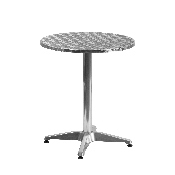 23.5'' Round Aluminum Indoor-Outdoor Table with Base, TLH-052-1-GG
