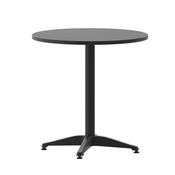 Mellie 27.5'' Black Round Metal Indoor-Outdoor Table with Base, TLH-052-2-BK-GG