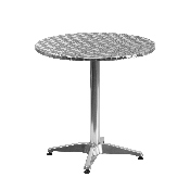 27.5'' Round Aluminum Indoor-Outdoor Table with Base, TLH-052-2-GG