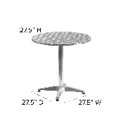 27.5'' Round Aluminum Indoor-Outdoor Table with Base, TLH-052-2-GG