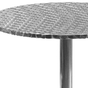 27.5'' Round Aluminum Indoor-Outdoor Table with Base, TLH-052-2-GG