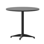 Mellie 31.5'' Black Round Metal Indoor-Outdoor Table with Base, TLH-052-3-BK-GG