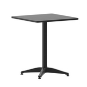 Mellie 23.5'' Black Square Metal Indoor-Outdoor Table with Base, TLH-053-1-BK-GG
