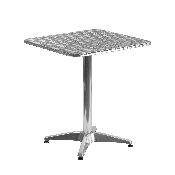 23.5'' Square Aluminum Indoor-Outdoor Table with Base, TLH-053-1-GG