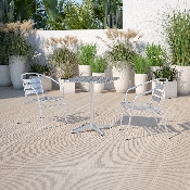 23.5'' Square Aluminum Indoor-Outdoor Table with Base, TLH-053-1-GG