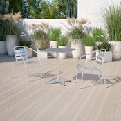 23.5'' Square Aluminum Indoor-Outdoor Table with Base, TLH-053-1-GG
