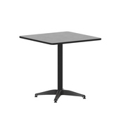 Mellie 27.5'' Black Square Metal Indoor-Outdoor Table with Base, TLH-053-2-BK-GG