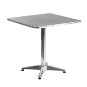 27.5'' Square Aluminum Indoor-Outdoor Table with Base, TLH-053-2-GG