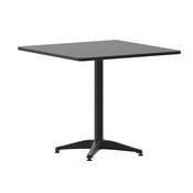 Mellie 31.5'' Black Square Metal Indoor-Outdoor Table with Base, TLH-053-3-BK-GG