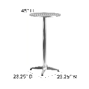 23.25" Round Aluminum Indoor-Outdoor Bar Height Table with Flip-Up Table, TLH-059A-GG
