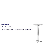 23.25" Round Aluminum Indoor-Outdoor Bar Height Table with Flip-Up Table, TLH-059A-GG