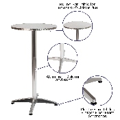 23.5" Round Aluminum Indoor-Outdoor Bar Height Table, TLH-059B-GG