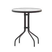 Bellamy 23.75'' Bronze Round Tempered Glass Metal Table, TLH-070-1-BZ-GG
