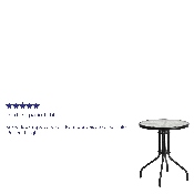 23.75'' Round Tempered Glass Metal Table, TLH-070-1-GG