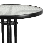 23.75'' Round Tempered Glass Metal Table, TLH-070-1-GG