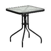 23.5'' Square Tempered Glass Metal Table, TLH-073A-1-GG